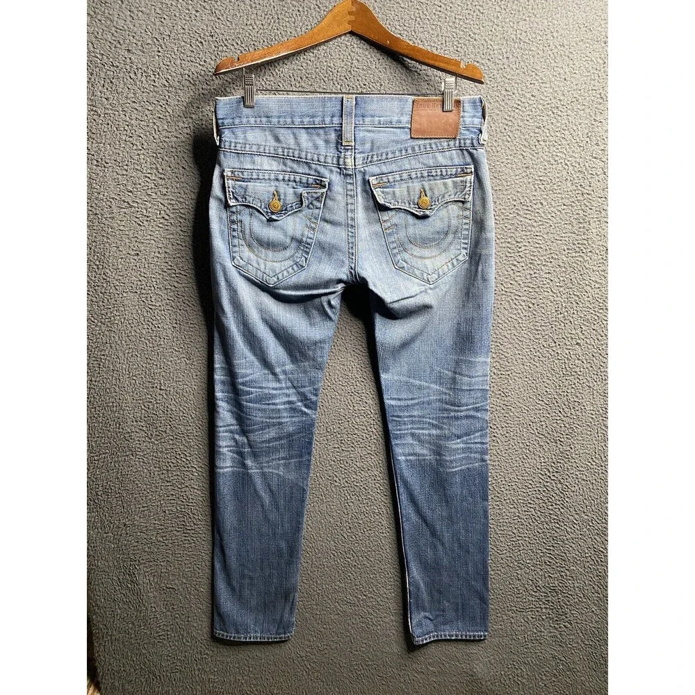 Vintage Y2K True Religion Zach Mens Jeans Straight Button Fly W32 L32 USA Made